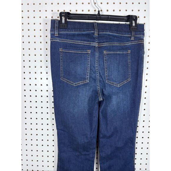 Spanx EveryWear Flare Jeans Dark Wash High Rise Long Blue Midnight Shade size S - Picture 8 of 9